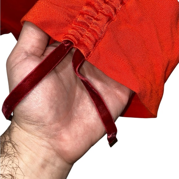 Maje Roan Coral Orange Crepe Shift Dress - Picture 5 of 12